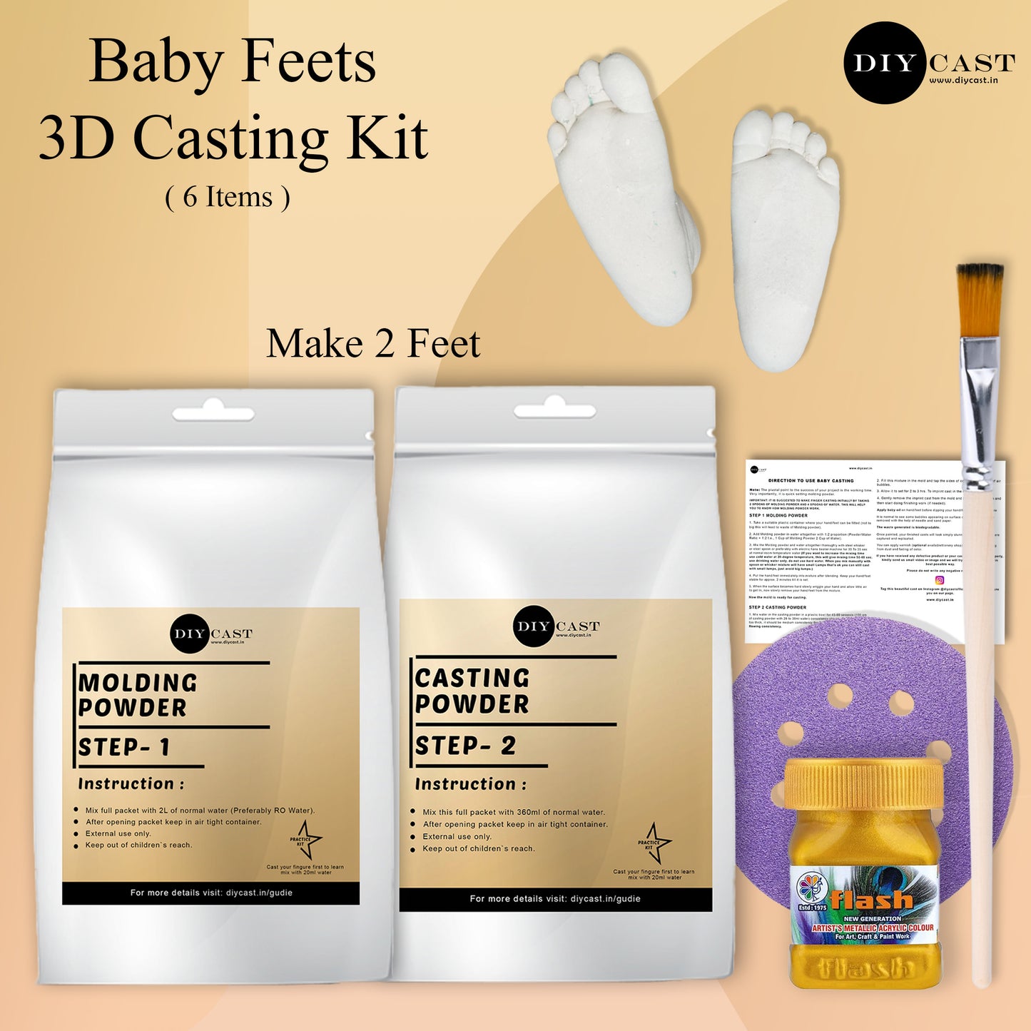 Kid Casting kit 3yr to 5 yr kid (Make 2 Feet) | DIY Cast