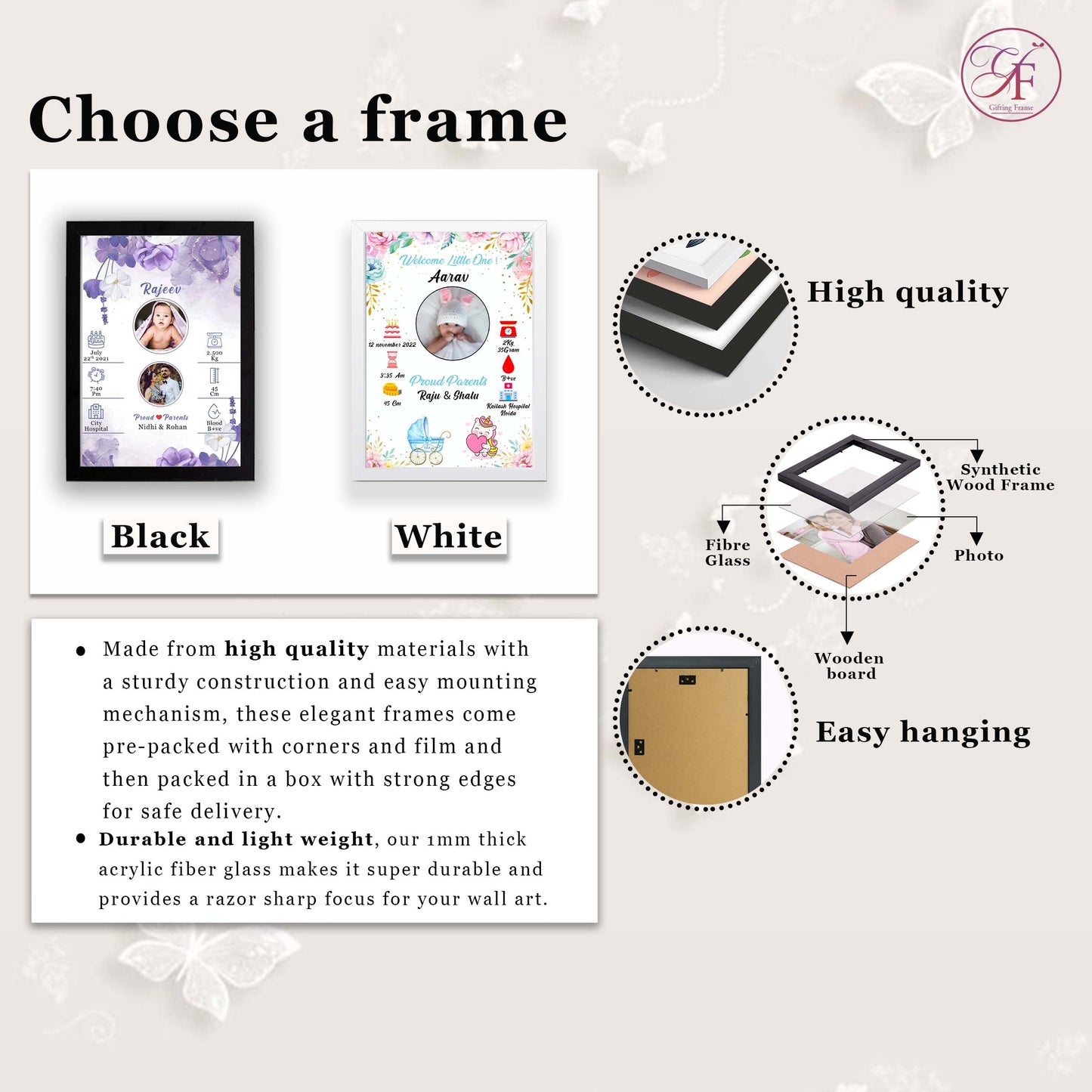 Baby Personalised photo Frame Design 3