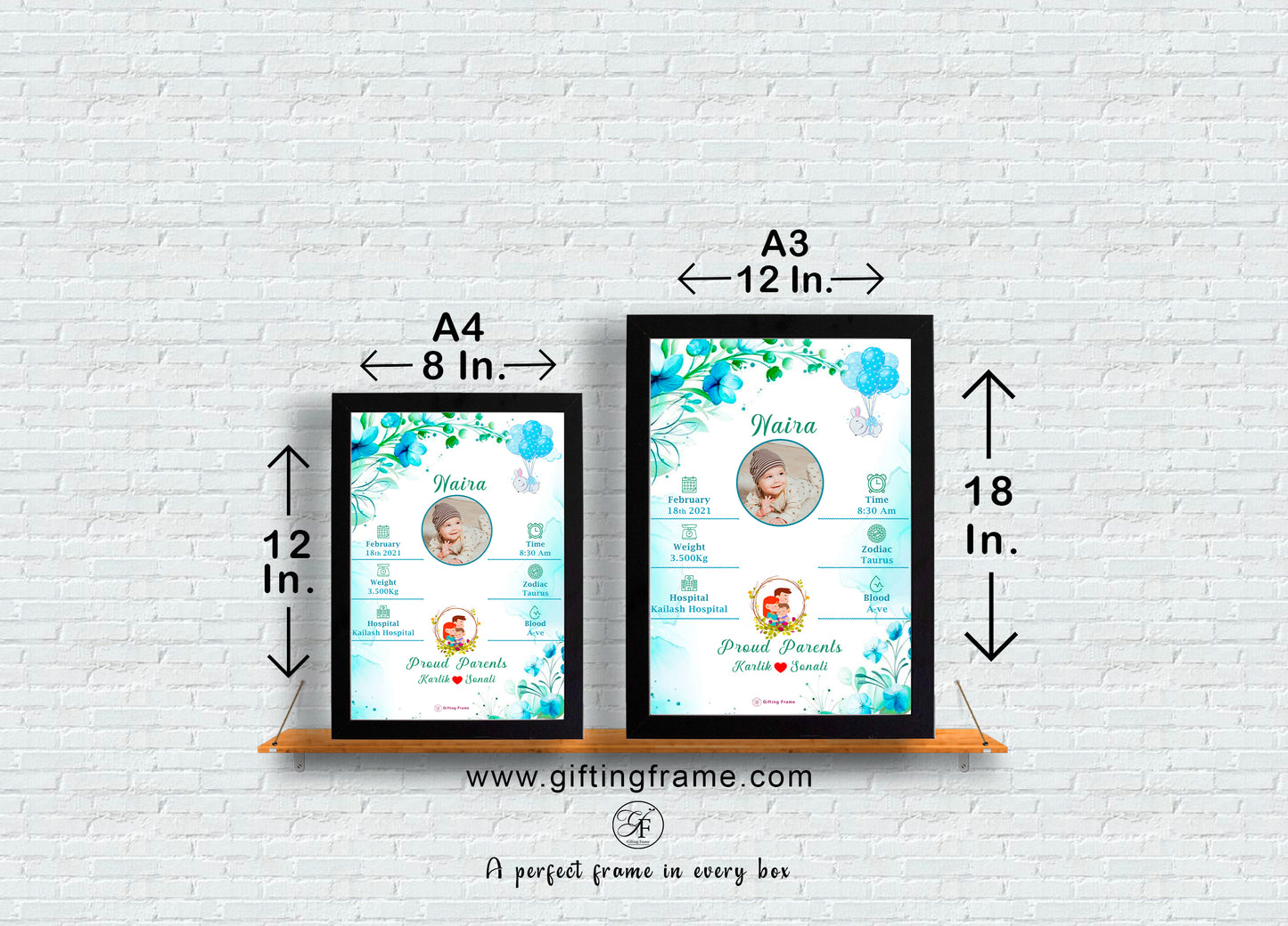 Baby photo Bio frame Design 9